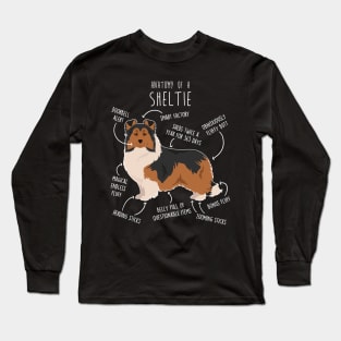 Sheltie Shetland Sheepdog Anatomy Long Sleeve T-Shirt